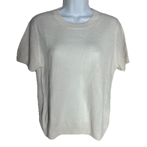 NWT Quince Mongolian Cashmere Tee Ivory Womens M Quiet Luxury Old Money Minimal - Picture 3 of 10